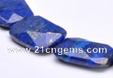 CLA47 Faceted rectangle 20*30mm deep blue dyed lapis lazuli bead