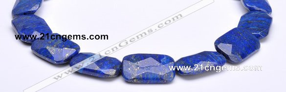 CLA47 Faceted rectangle 20*30mm deep blue dyed lapis lazuli bead