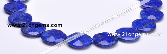 CLA48 Faceted coin 25*25mm deep blue dyed lapis lazuli beads