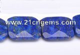 CLA49 Faceted square 25*25mm deep blue dyed lapis lazuli beads