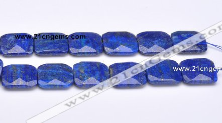 CLA49 Faceted square 25*25mm deep blue dyed lapis lazuli beads