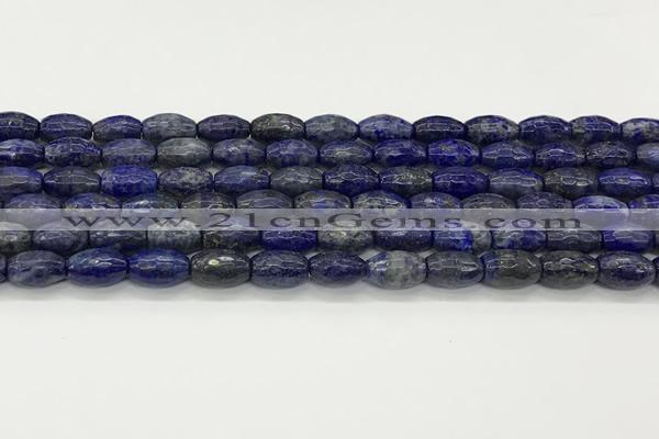 CLA540 15.5 inches 8*12mm faceted rice dyed lapis lazuli beads