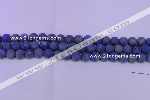 CLA60 15.5 inches 4mm round matte lapis lazuli beads