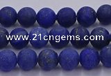 CLA70 15.5 inches 4mm round matte lapis lazuli beads wholesale