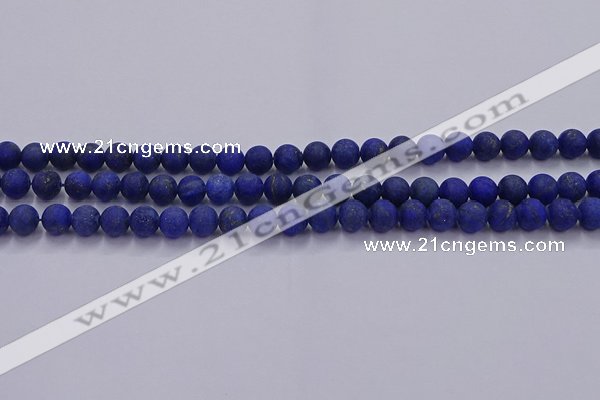 CLA70 15.5 inches 4mm round matte lapis lazuli beads wholesale