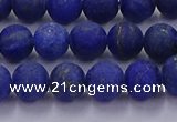 CLA71 15.5 inches 6mm round matte lapis lazuli beads wholesale