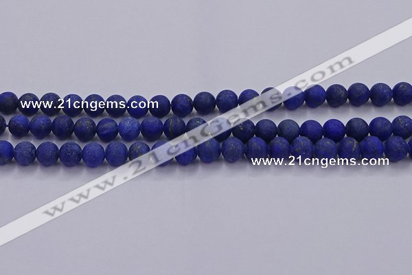 CLA71 15.5 inches 6mm round matte lapis lazuli beads wholesale