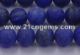 CLA72 15.5 inches 8mm round matte lapis lazuli beads wholesale