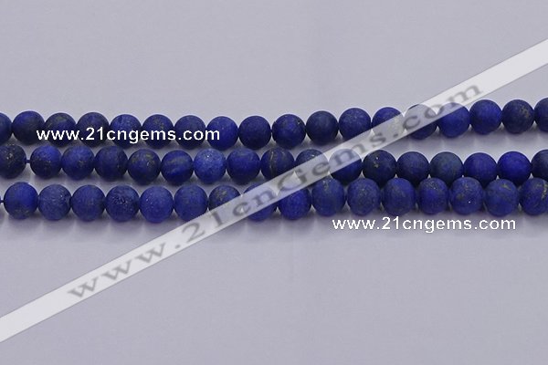 CLA72 15.5 inches 8mm round matte lapis lazuli beads wholesale