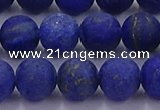 CLA73 15.5 inches 10mm round matte lapis lazuli beads wholesale