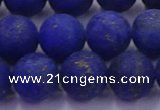 CLA74 15.5 inches 12mm round matte lapis lazuli beads wholesale