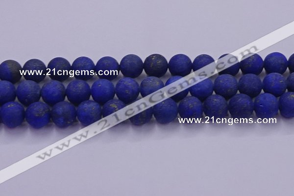 CLA75 15.5 inches 14mm round matte lapis lazuli beads wholesale