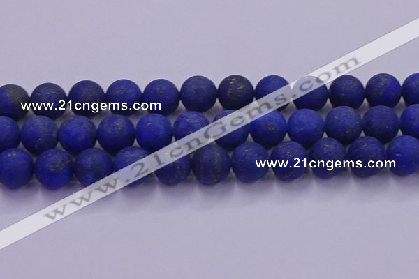 CLA76 15.5 inches 16mm round matte lapis lazuli beads wholesale