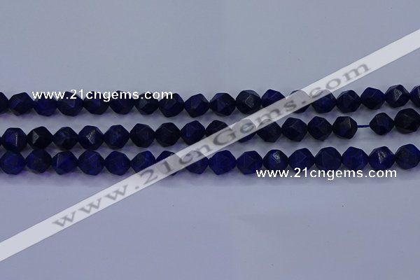 CLA82 15.5 inches 8mm faceted nuggets dyed lapis lazuli beads