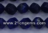 CLA83 15.5 inches 10mm faceted nuggets dyed lapis lazuli beads