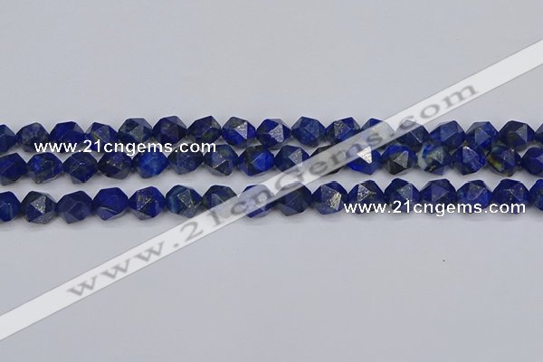 CLA86 15.5 inches 6mm faceted nuggets dyed lapis lazuli beads