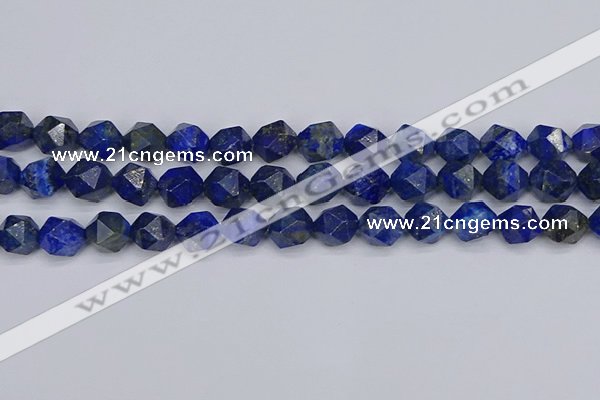 CLA88 15.5 inches 10mm faceted nuggets dyed lapis lazuli beads