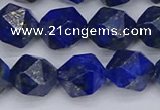 CLA89 15.5 inches 12mm faceted nuggets dyed lapis lazuli beads