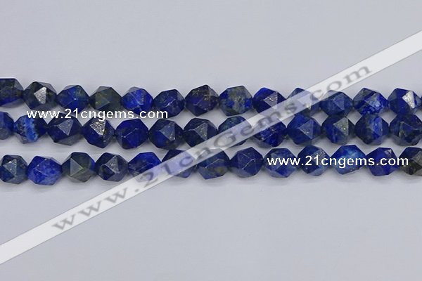 CLA89 15.5 inches 12mm faceted nuggets dyed lapis lazuli beads