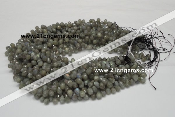 CLB07 16 inches 6*10mm faceted teardrop labradorite beads wholesale