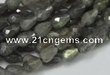 CLB08 16 inches 6*8mm faceted teardrop labradorite beads wholesale