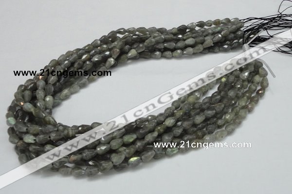 CLB08 16 inches 6*8mm faceted teardrop labradorite beads wholesale