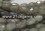 CLB10 16 inches 8*12mm faceted rice labradorite gemstone beads