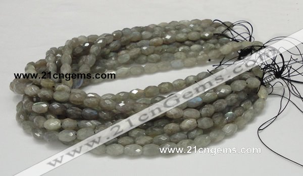 CLB10 16 inches 8*12mm faceted rice labradorite gemstone beads