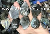 CLB1002 15.5 inches 18*35mm - 25*45mm flat teardrop labradorite beads