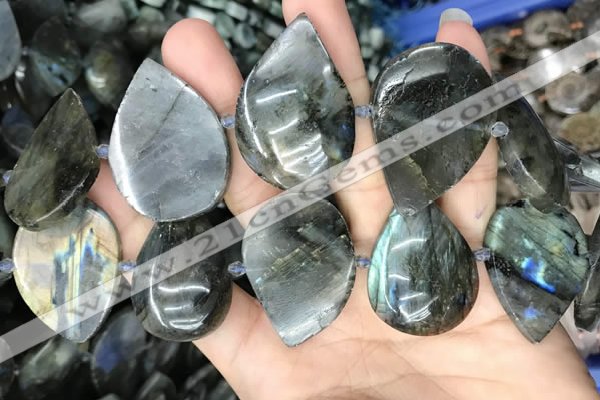 CLB1002 15.5 inches 18*35mm - 25*45mm flat teardrop labradorite beads