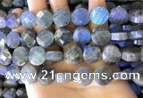 CLB1024 15.5 inches 14mm faceted coin labradorite gemstone beads