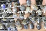 CLB1045 Top drilled 10*14mm faceted briolette labradorite beads