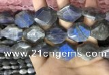 CLB1047 15.5 inches 18*22mm - 20*25mm faceted freeform labradorite beads