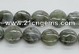 CLB105 15.5 inches 12mm flat round labradorite gemstone beads wholesale