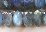 CLB1054 15.5 inches 6*10mm faceted rondelle labradorite gemstone beads