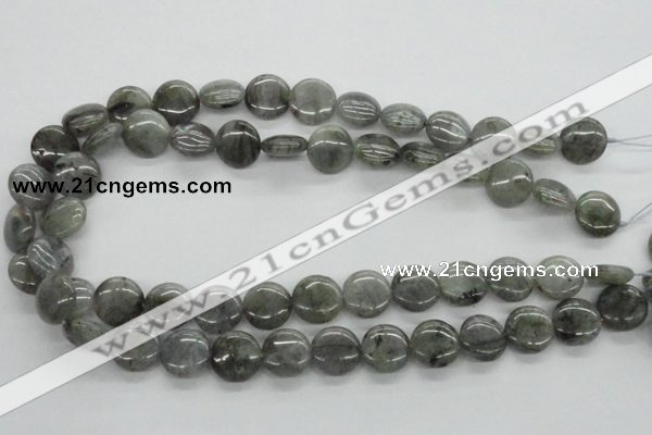 CLB106 15.5 inches 14mm flat round labradorite gemstone beads wholesale