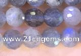 CLB1071 15.5 inches 5mm faceted round labradorite beads