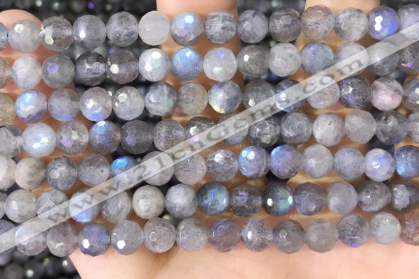 CLB1073 15.5 inches 8mm faceted round labradorite beads