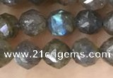 CLB1080 15.5 inches 6mm faceted nuggets labradorite beads