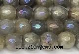 CLB1120 15 inches 6mm faceted round AB-color labradorite beads