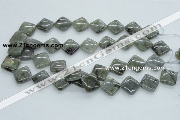 CLB119 15.5 inches 18*18mm diamond labradorite gemstone beads wholesale