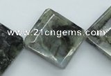 CLB127 15.5 inches 25*25mm faceted diamond labradorite gemstone beads