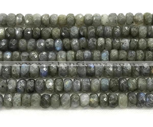 CLB1282 15.5 inches 5*8mm faceted rondelle labradorite beads