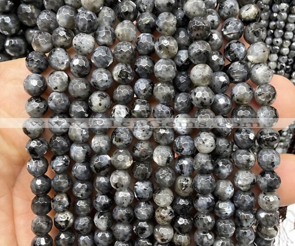CLB1301 15 inches 6mm faceted round black labradorite beads wholesale
