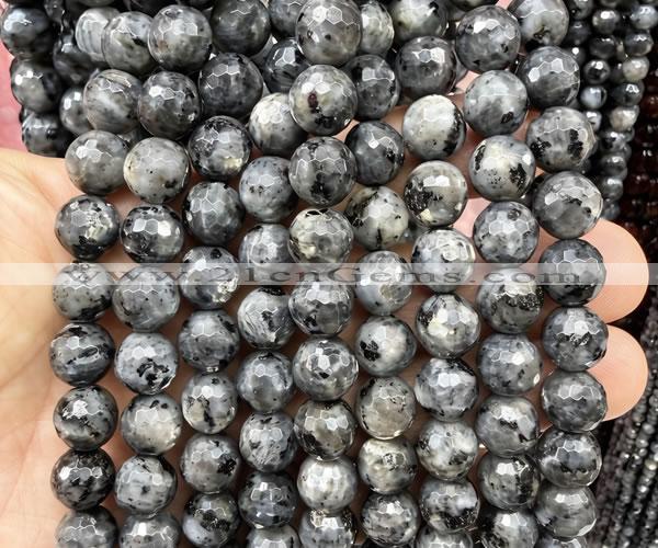 CLB1302 15 inches 8mm faceted round black labradorite beads wholesale