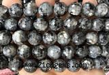 CLB1304 15 inches 12mm faceted round black labradorite beads wholesale