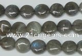 CLB149 15.5 inches 10mm flat round labradorite gemstone beads