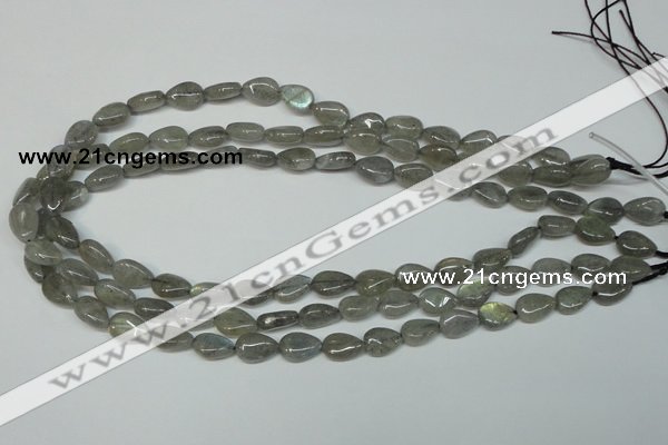 CLB156 15.5 inches 8*12mm flat teardrop labradorite gemstone beads