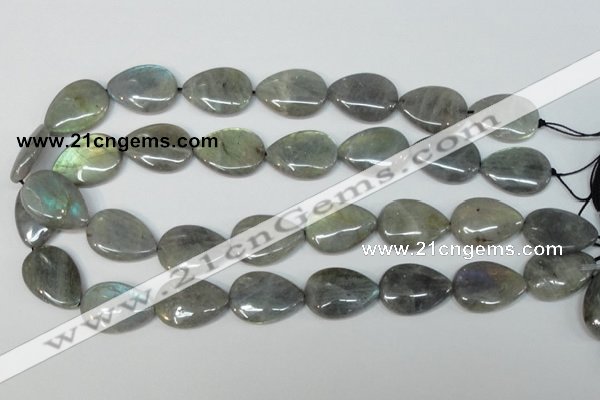 CLB159 15.5 inches 15*20mm flat teardrop labradorite gemstone beads