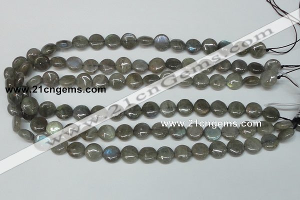 CLB169 15.5 inches 14mm flat round labradorite gemstone beads